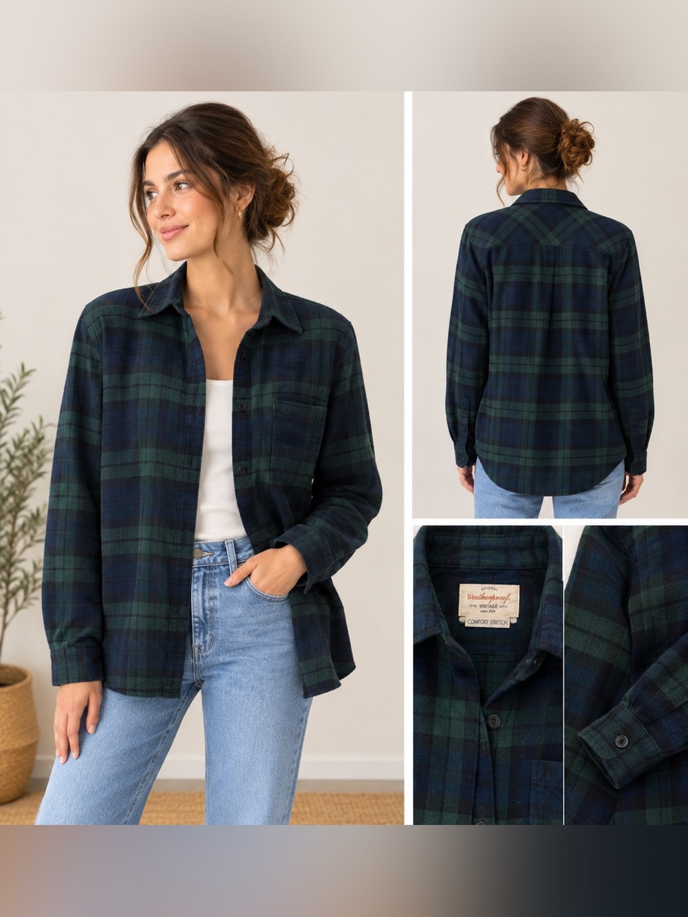 Women’s Plaid Button-Down Shirt